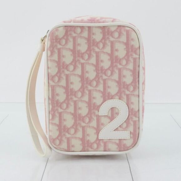 Christian Dior Pristine Pink Trotter Canvas No. 2 Wristlet Pouch - Picture 1 of 4